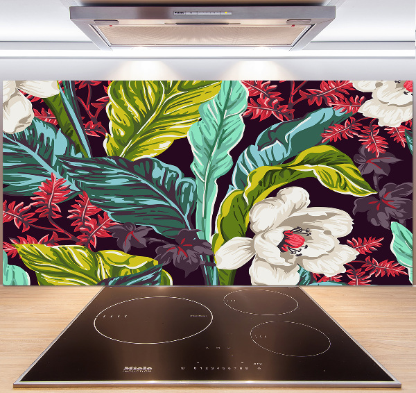 Cooker splashback Tropical flowers