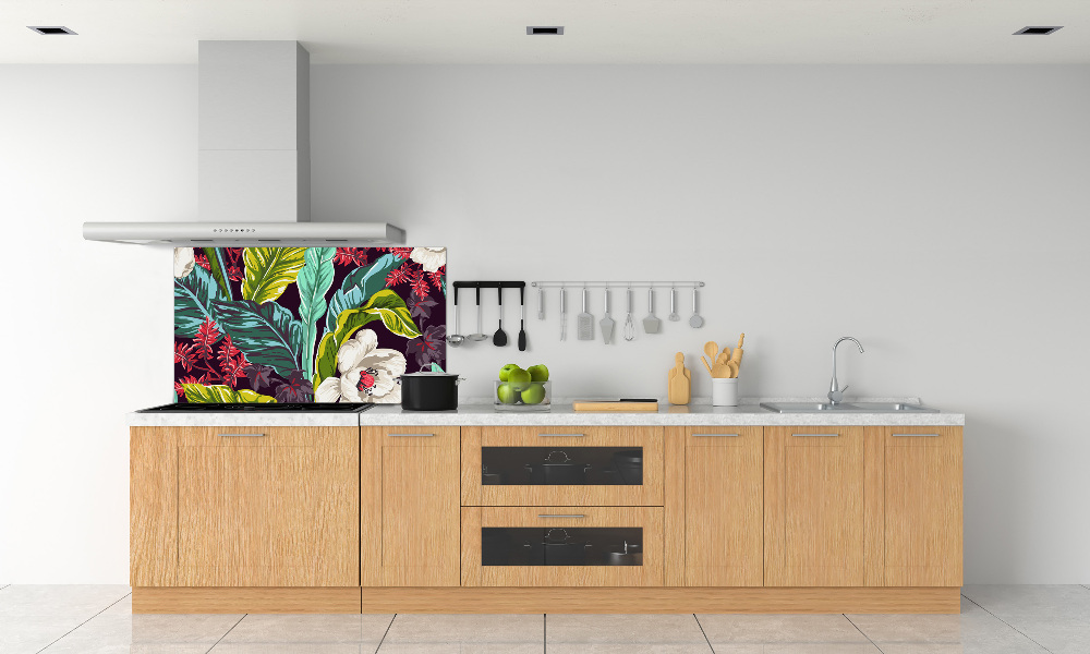 Cooker splashback Tropical flowers