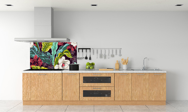 Cooker splashback Tropical flowers