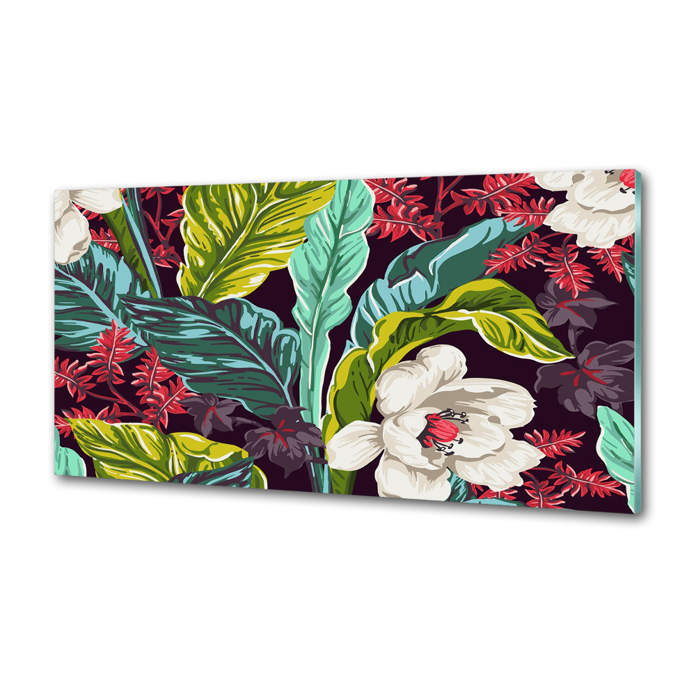 Cooker splashback Tropical flowers