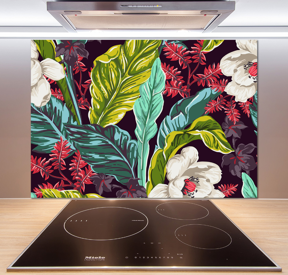 Cooker splashback Tropical flowers