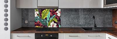 Cooker splashback Tropical flowers