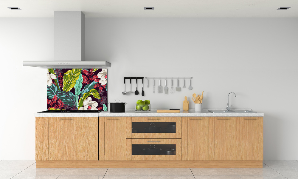 Cooker splashback Tropical flowers