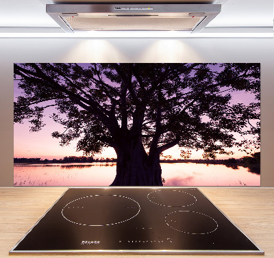 Kitchen wall panels Tree and lake