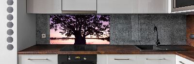 Kitchen wall panels Tree and lake