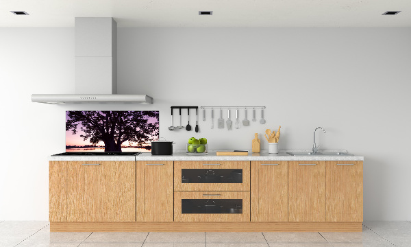 Kitchen wall panels Tree and lake