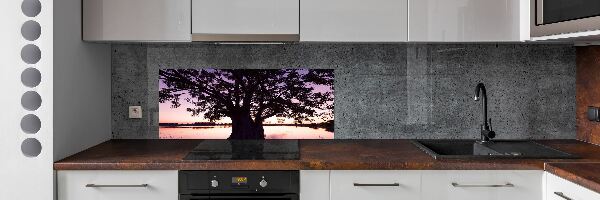 Kitchen wall panels Tree and lake