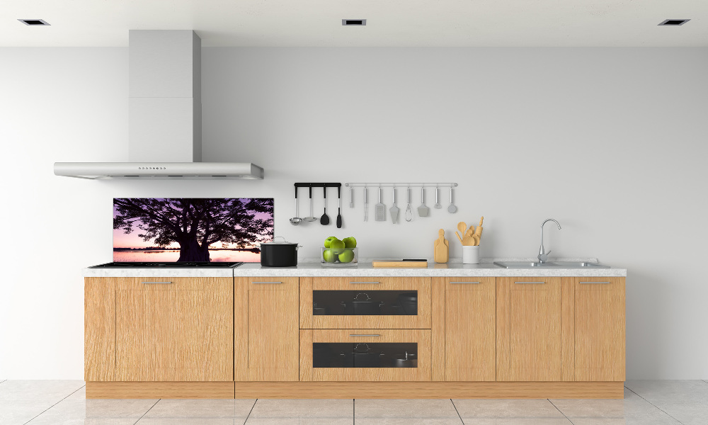 Kitchen wall panels Tree and lake