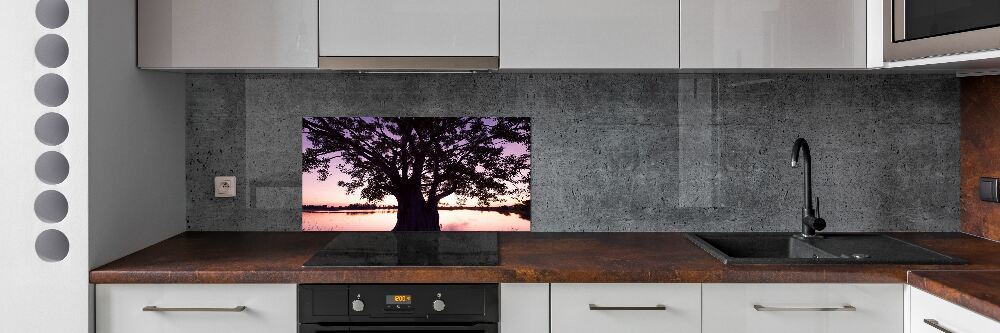 Kitchen wall panels Tree and lake