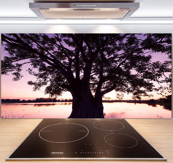 Kitchen wall panels Tree and lake