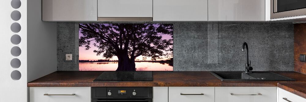 Kitchen wall panels Tree and lake