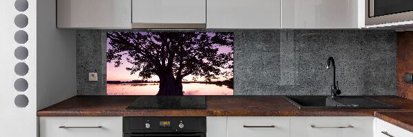 Kitchen wall panels Tree and lake