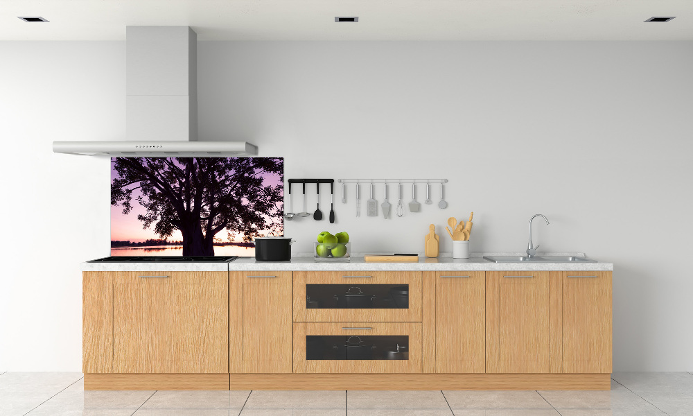 Kitchen wall panels Tree and lake