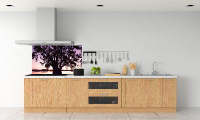 Kitchen wall panels Tree and lake