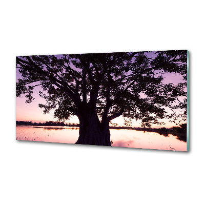 Kitchen wall panels Tree and lake