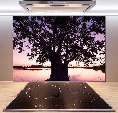 Kitchen wall panels Tree and lake