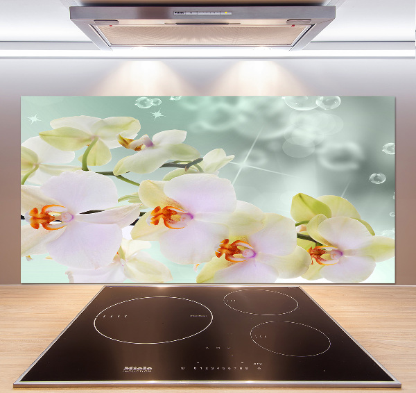 Kitchen splashback White orchid