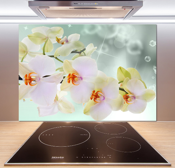 Kitchen splashback White orchid