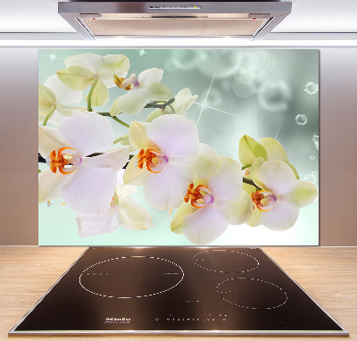 Kitchen splashback White orchid