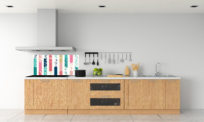 Cooker splashback Colorful stripes