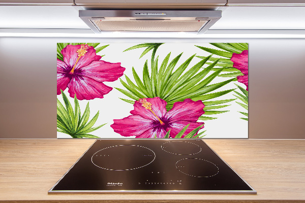 Cooker splashback Hawaiian flowers