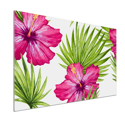 Cooker splashback Hawaiian flowers