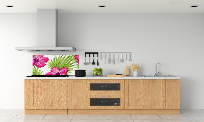 Cooker splashback Hawaiian flowers