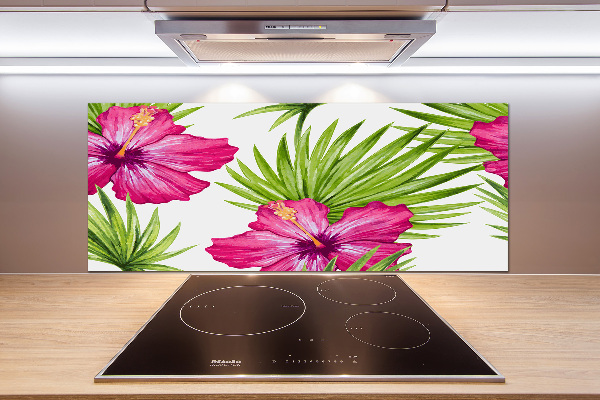 Cooker splashback Hawaiian flowers