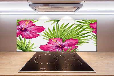 Cooker splashback Hawaiian flowers