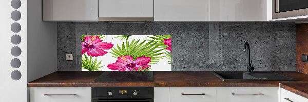 Cooker splashback Hawaiian flowers