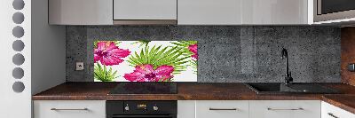 Cooker splashback Hawaiian flowers