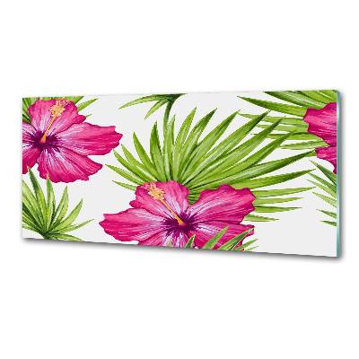 Cooker splashback Hawaiian flowers