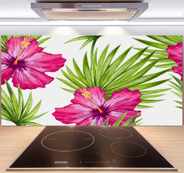 Cooker splashback Hawaiian flowers