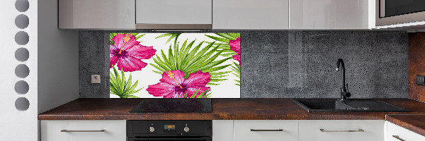 Cooker splashback Hawaiian flowers