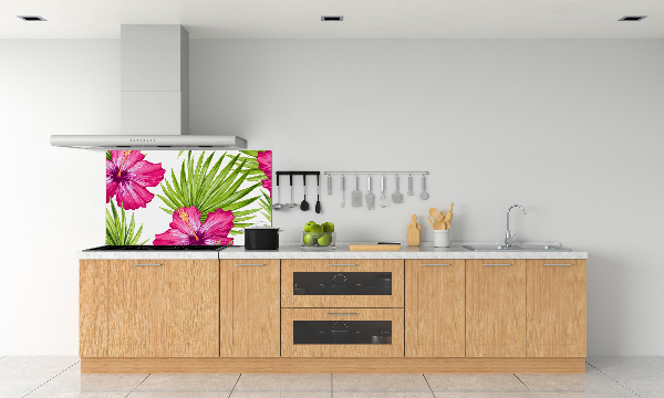 Cooker splashback Hawaiian flowers