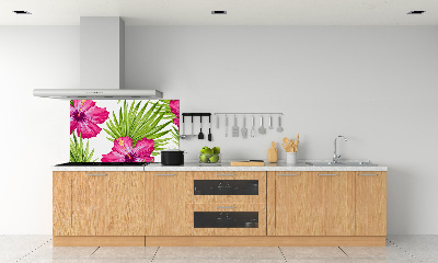 Cooker splashback Hawaiian flowers