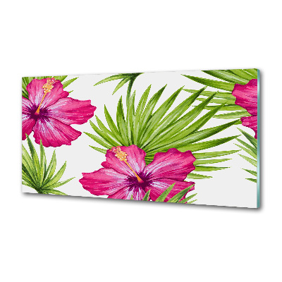 Cooker splashback Hawaiian flowers