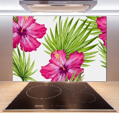 Cooker splashback Hawaiian flowers