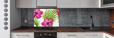 Cooker splashback Hawaiian flowers