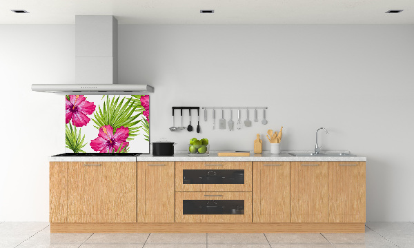 Cooker splashback Hawaiian flowers