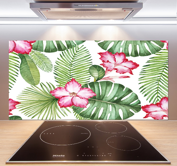 Cooker splashback Tropical flowers