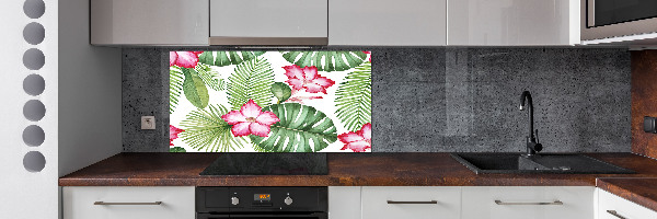 Cooker splashback Tropical flowers