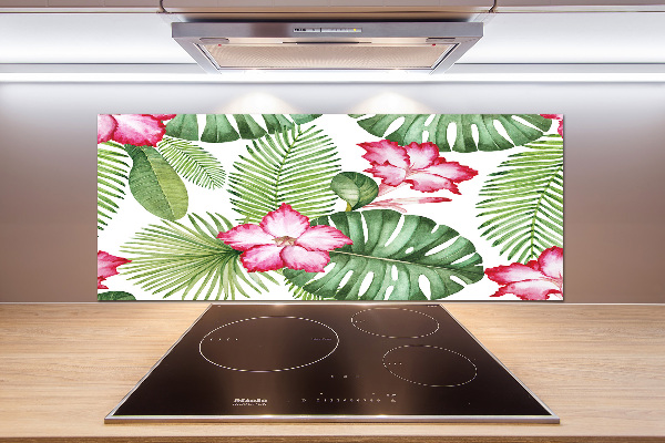 Cooker splashback Tropical flowers