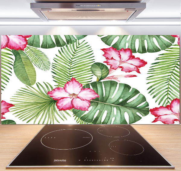 Cooker splashback Tropical flowers