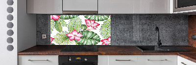 Cooker splashback Tropical flowers