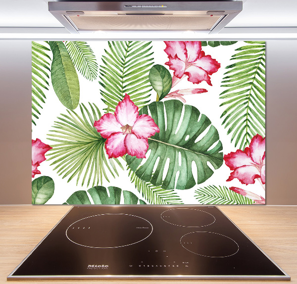 Cooker splashback Tropical flowers