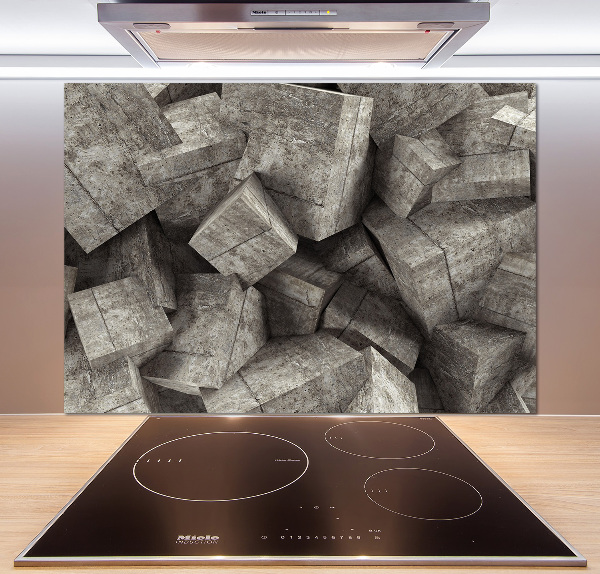 Hob splashback Concrete cubes