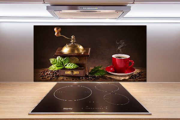 Cooker splashback Coffee and grinder