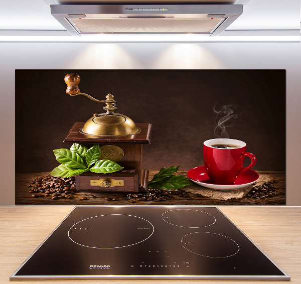 Cooker splashback Coffee and grinder