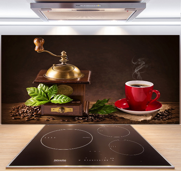 Cooker splashback Coffee and grinder